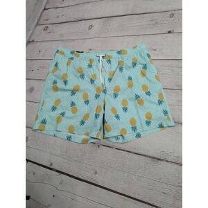 Member's Mark Resort Swim Trunks Lined Board Shorts Mens XL Pineapple NWT 198